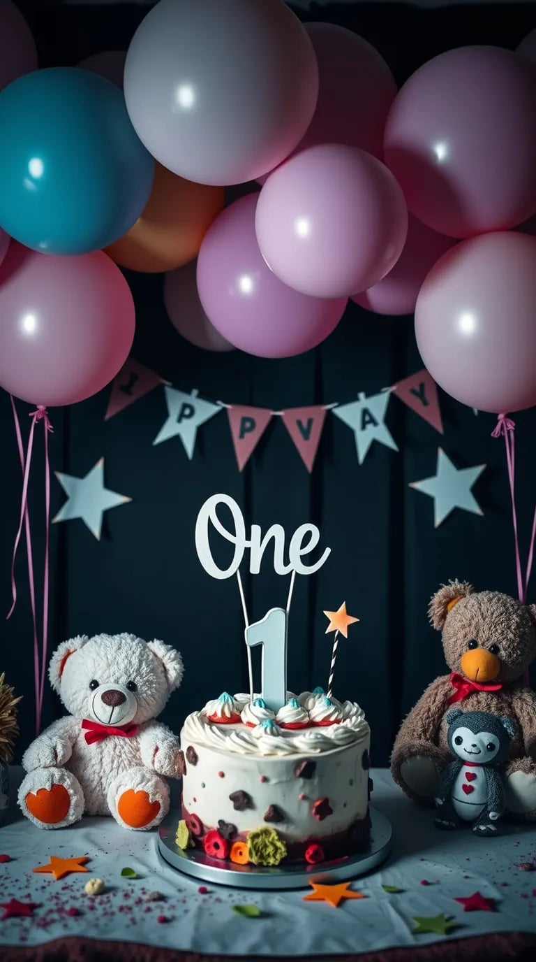 HD wallpaper featuring cute and creative 1st birthday celebration ideas.