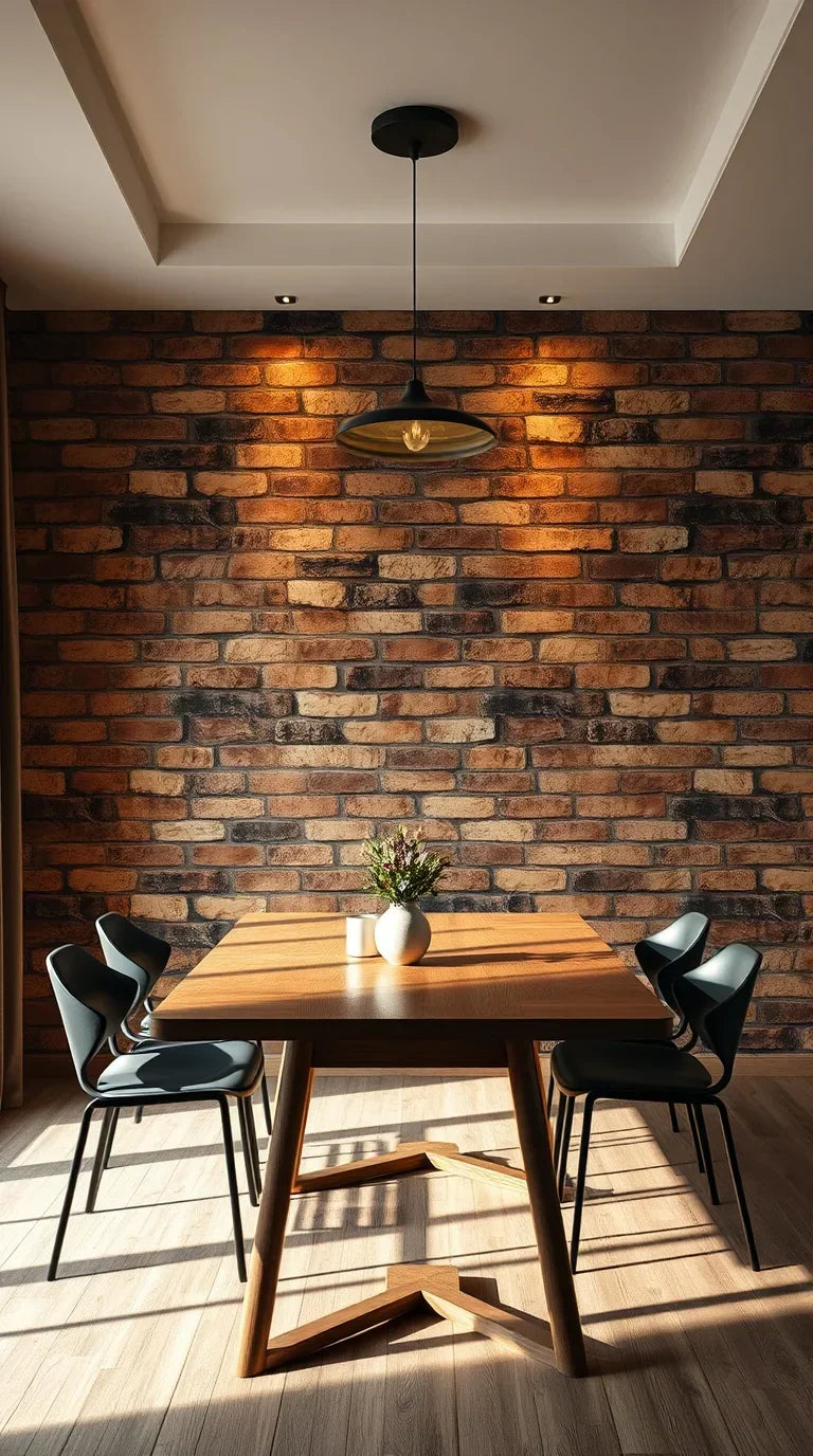 Trendy wallpaper designs enhancing a stylish dining room