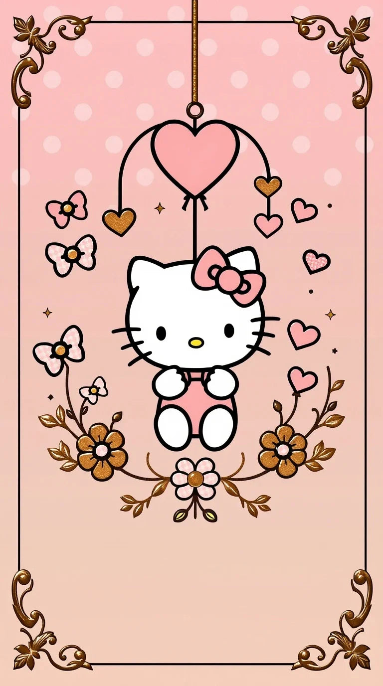 Cute Hello Kitty background for iPhone in pastel tones, HD Iphone Wallpapers