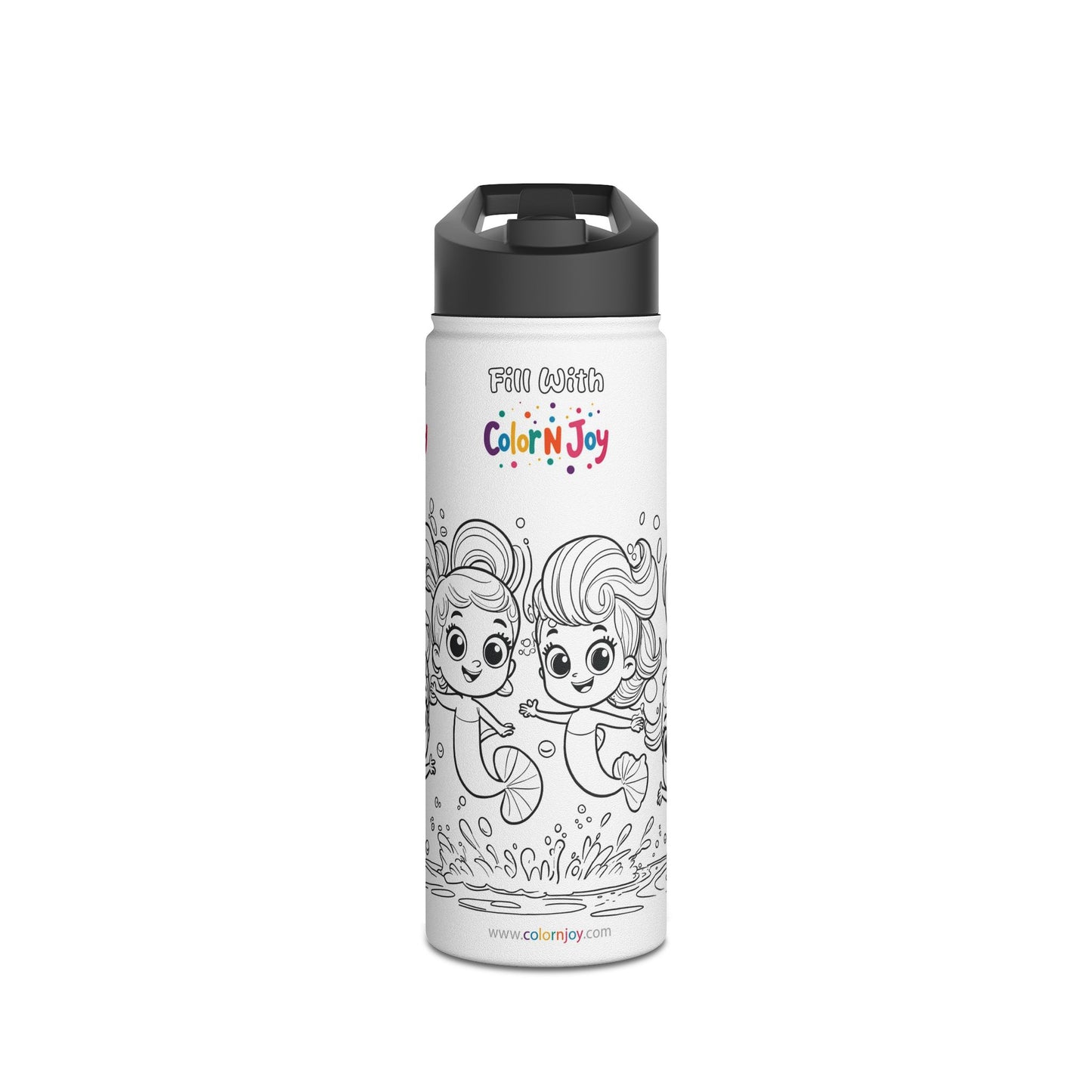 Bubble Guppies Coloring Water Bottle | Fill with Molly, Deema & Gil Designs | Eco-Friendly Stainless Steel | Screen-Free Fun