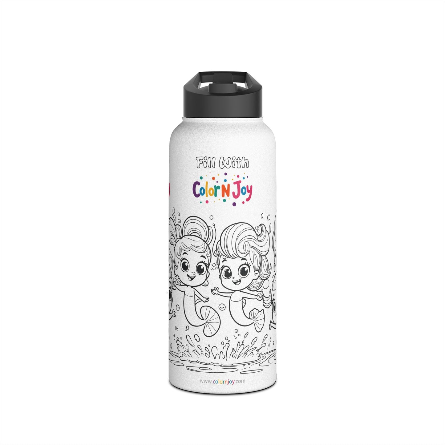 Bubble Guppies Coloring Water Bottle | Fill with Molly, Deema & Gil Designs | Eco-Friendly Stainless Steel | Screen-Free Fun
