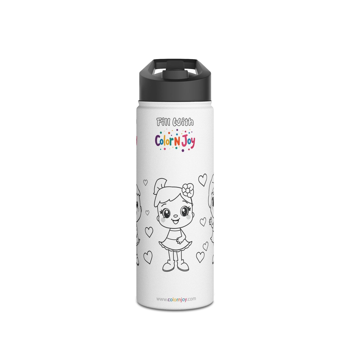 Poppy Playtime Coloring Water Bottle | Eco-Friendly Stainless Steel Drinkware | Encourages Active Play & Reduces Screen Time