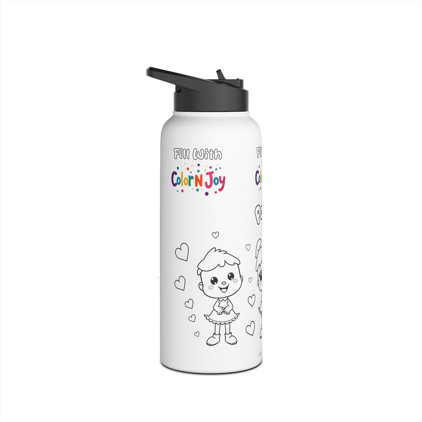 Poppy Playtime Coloring Water Bottle | Eco-Friendly Stainless Steel Drinkware | Encourages Active Play & Reduces Screen Time