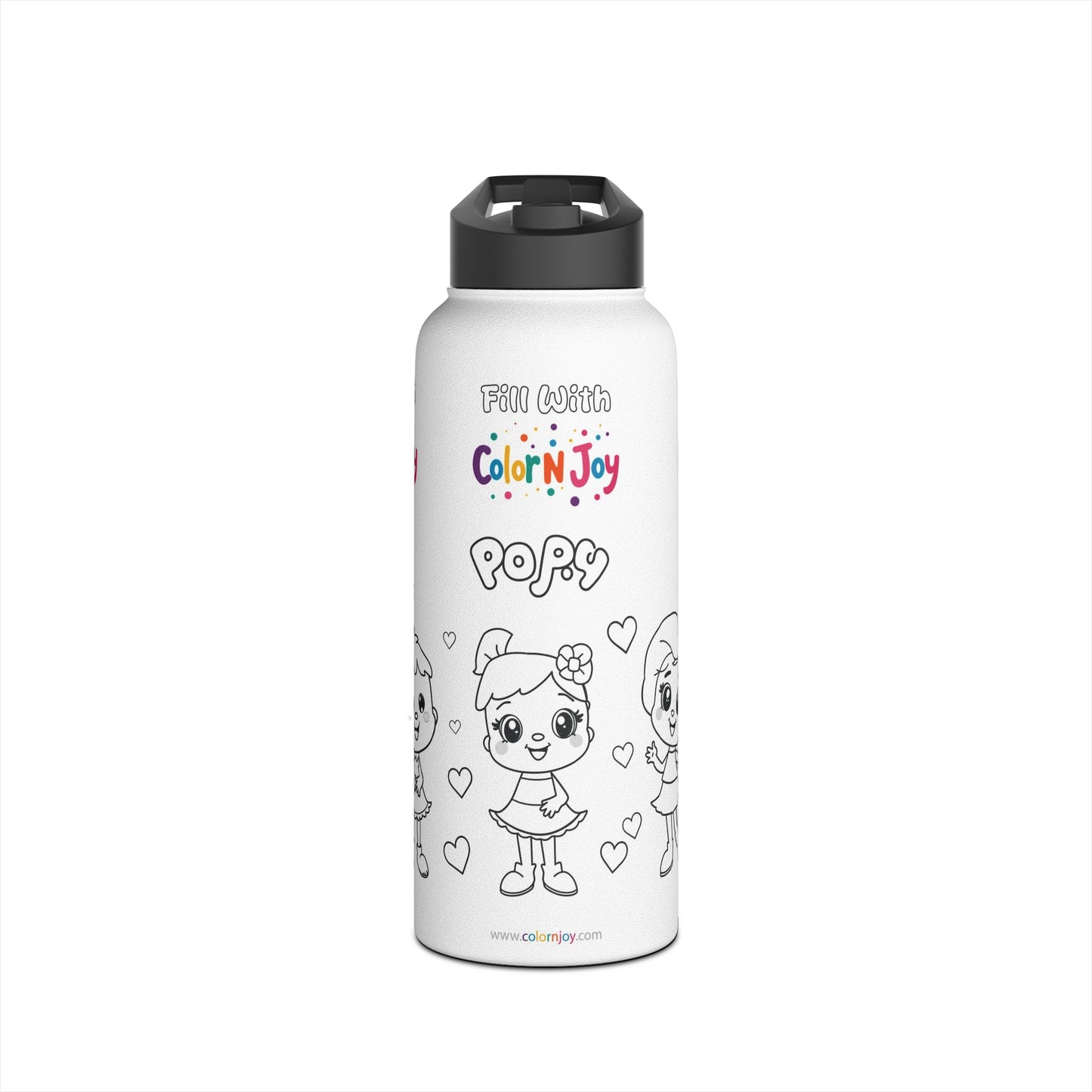 Poppy Playtime Coloring Water Bottle | Eco-Friendly Stainless Steel Drinkware | Encourages Active Play & Reduces Screen Time
