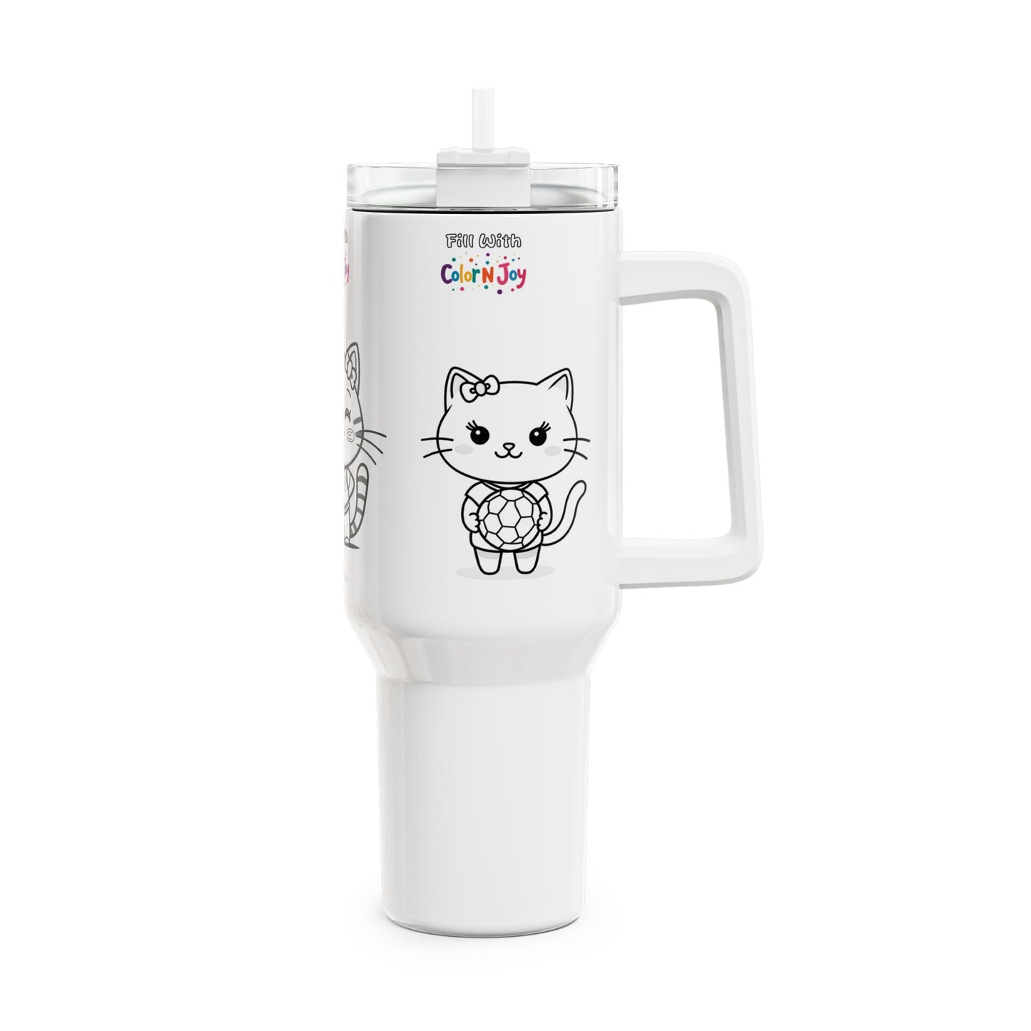 Kitty Kickers Football Tumbler – 3 Cute Kittens Playing Travel Mug