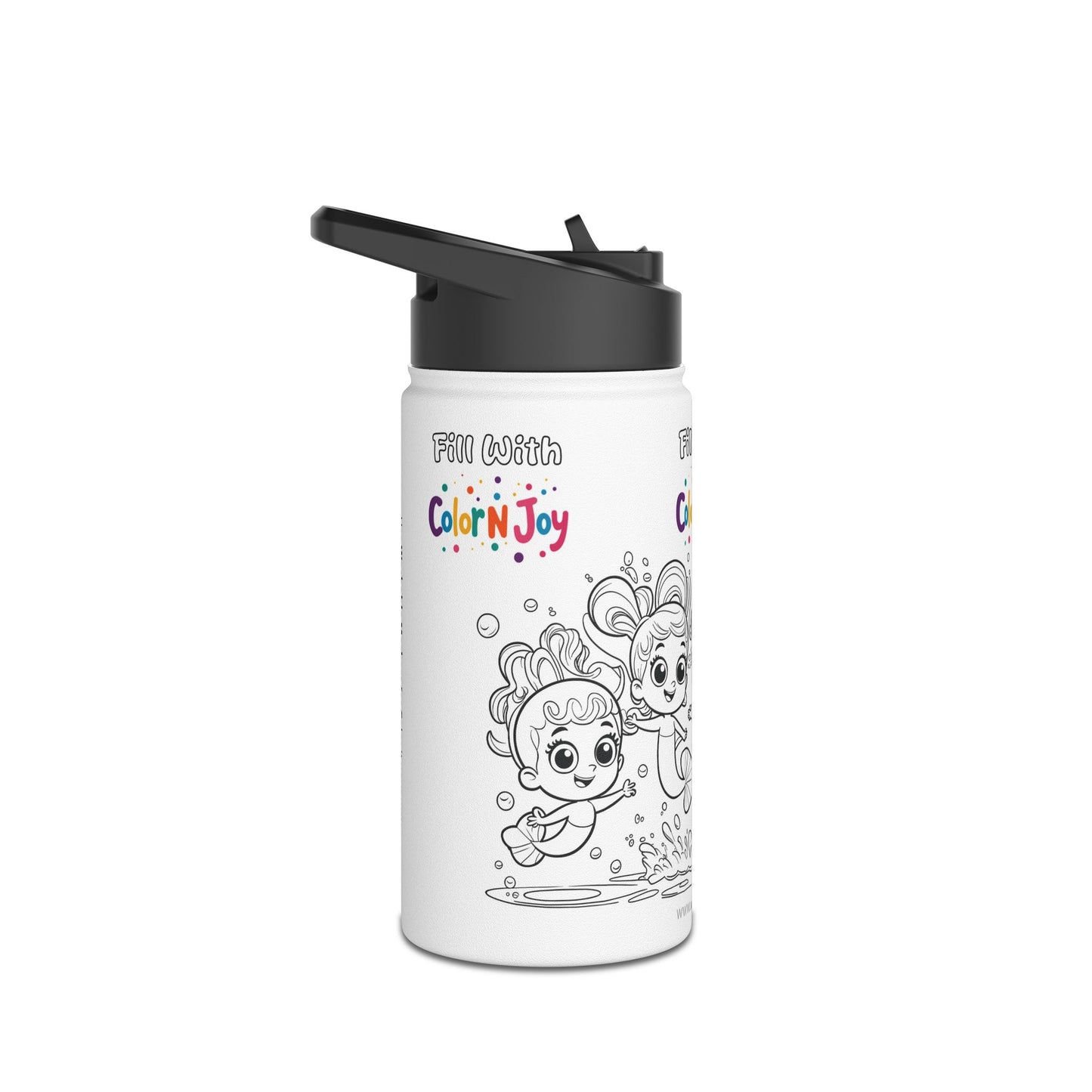 Bubble Guppies Coloring Water Bottle | Fill with Molly, Deema & Gil Designs | Eco-Friendly Stainless Steel | Screen-Free Fun