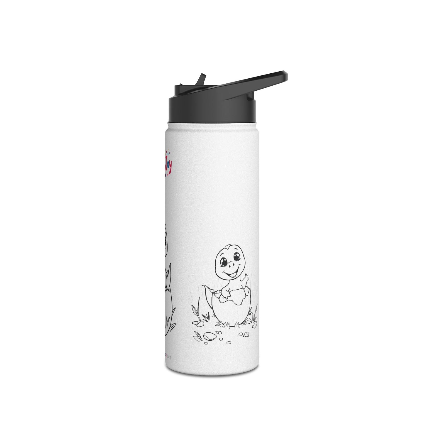 Dino Coloring Water Bottle for Kids, Eco-Friendly, Screen-Free Fun