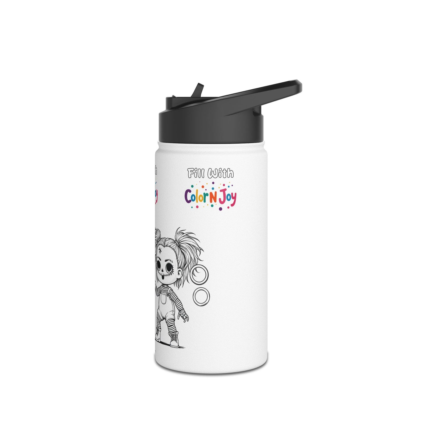 Chucky Coloring Water Bottle | Halloween Spooky Activity for Kids | Reusable Stainless Steel with Free Coloring Pages