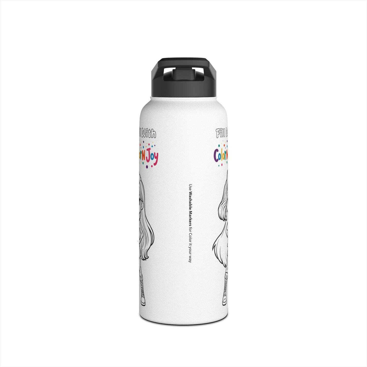 Descendants Coloring Water Bottle | Eco-Friendly Stainless Steel Gift | Screen-Free Creative Fun with Descendants Coloring Pages