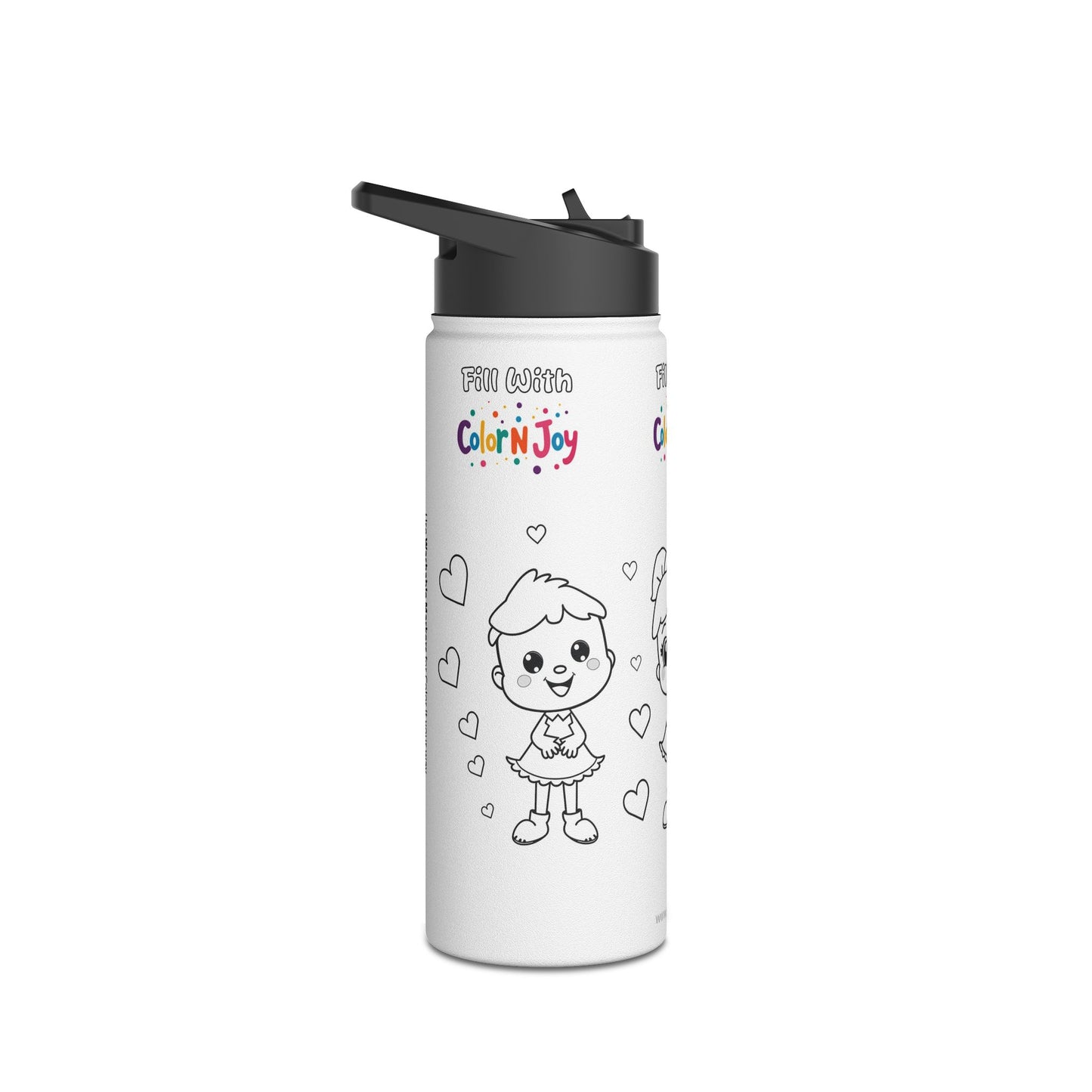 Poppy Playtime Coloring Water Bottle | Eco-Friendly Stainless Steel Drinkware | Encourages Active Play & Reduces Screen Time