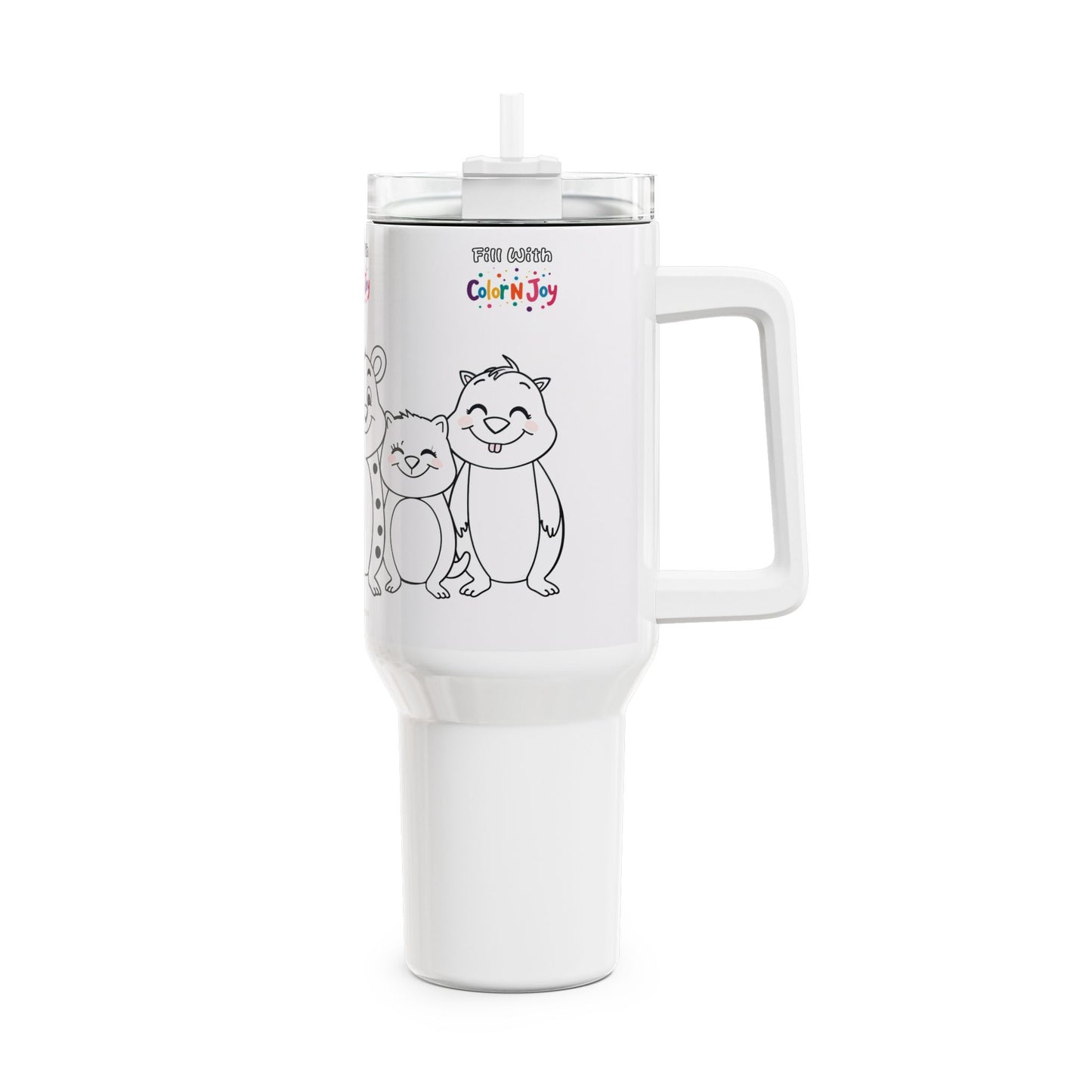 Cheeky Chip & Chester Beaver Tumbler – Colorable Kids Travel Mug Gift