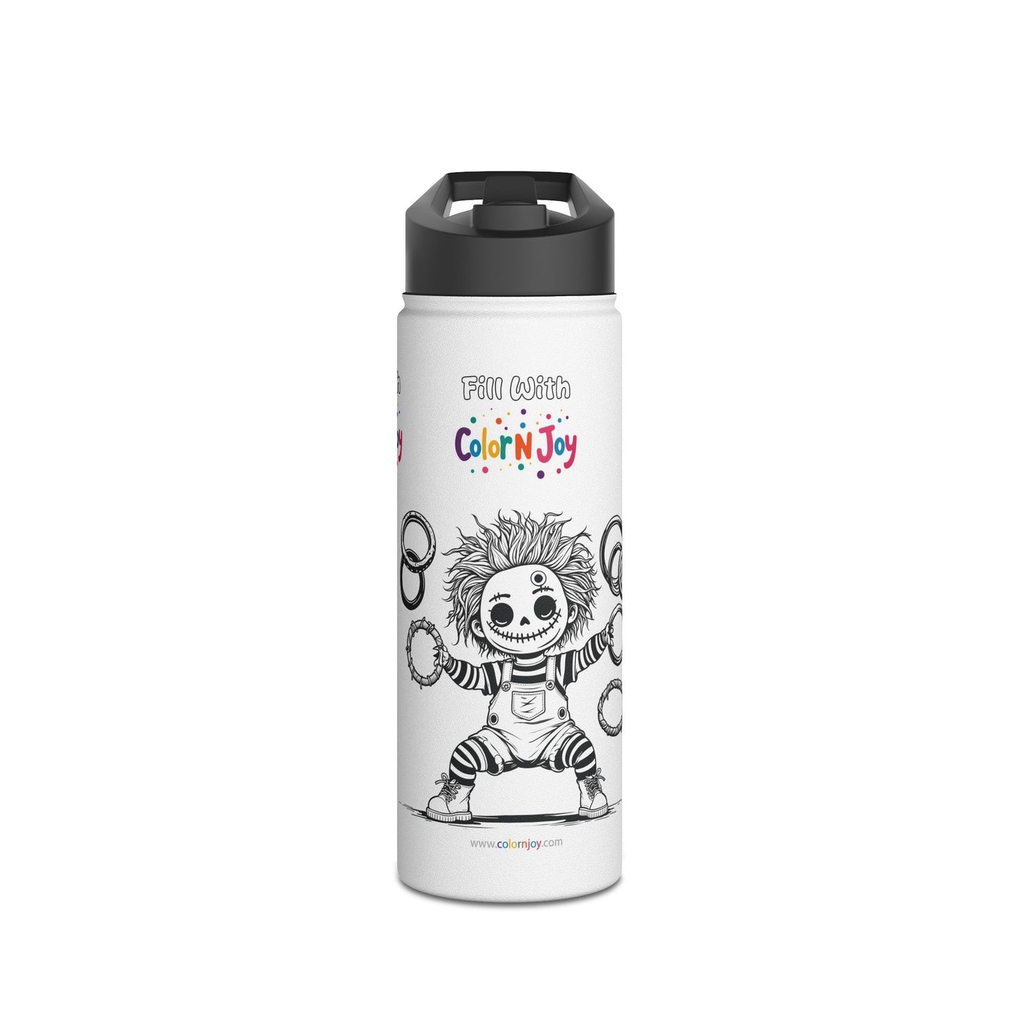 Chucky Coloring Water Bottle | Spooky Halloween Activity | Eco-Friendly Stainless Steel | Reduces Screen Time