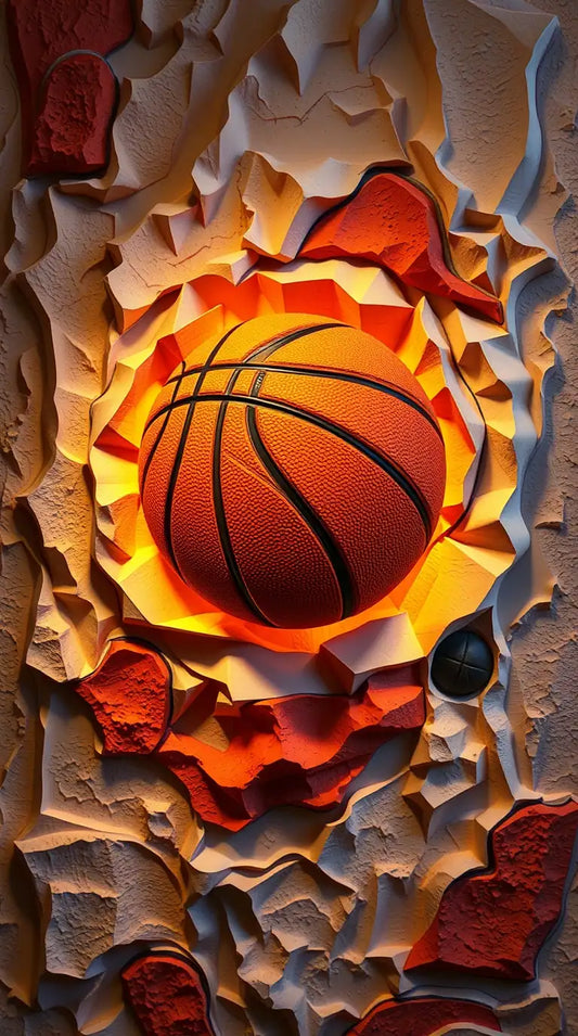 A vibrant Basketball wallpaper designed for phone backgrounds in HD/4K.