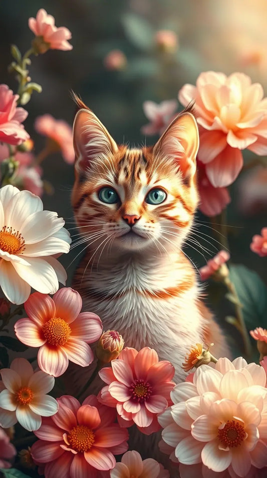 Small white kitty wallpaper on iPhone