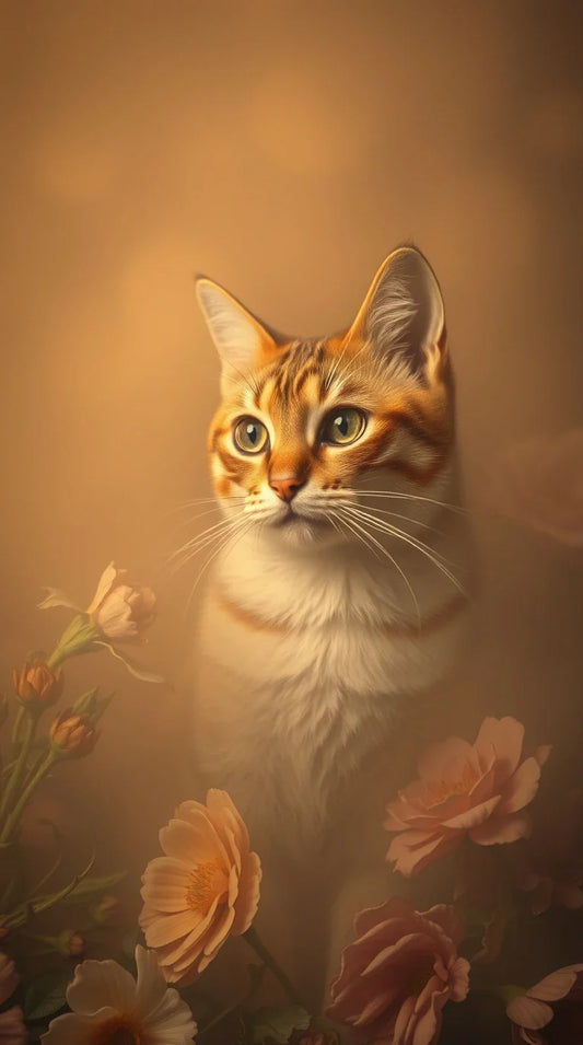 White fluffy kitty wallpaper on iPhone