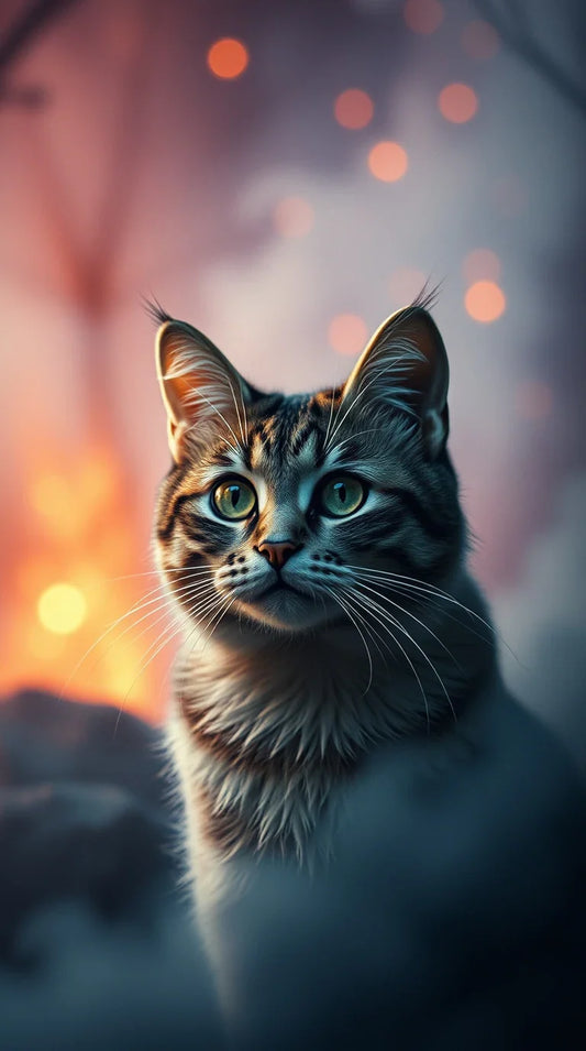 4K white kitty cat wallpaper