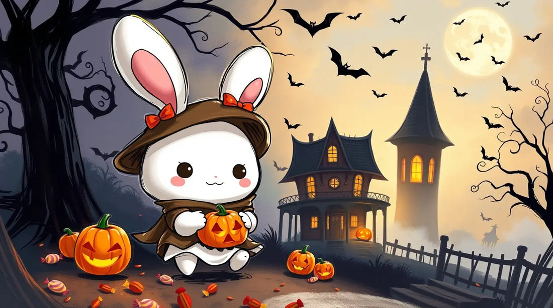 4K anime Halloween desktop wallpaper with spooky characters, pumpkins, and festive scenes, perfect for your desktop this season.