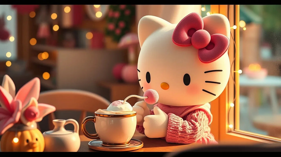 4K black Hello Kitty background
