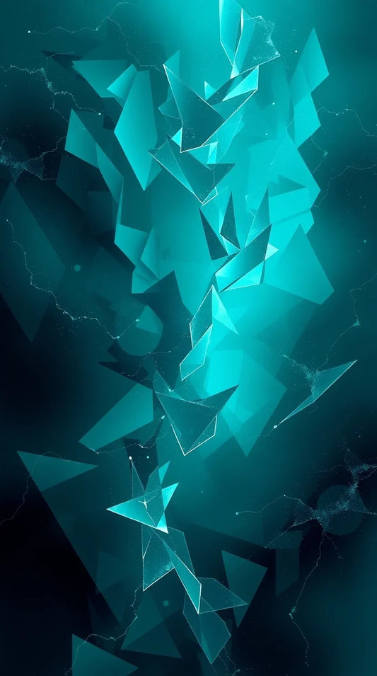 Dynamic angles deep teal painting vibrant