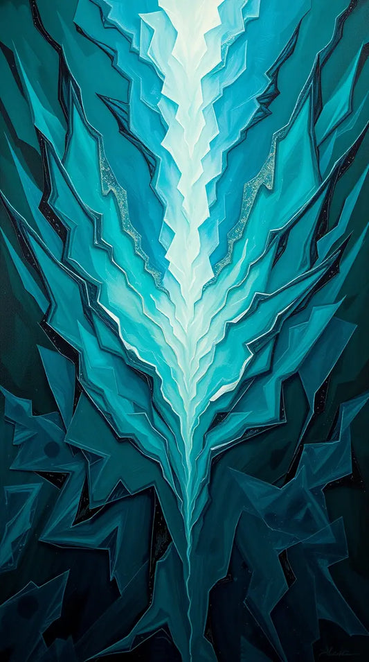 Download luxurious ethereal teal painting