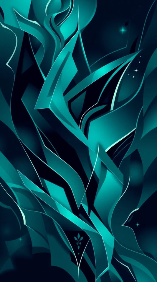 Dynamic composition teal painting download