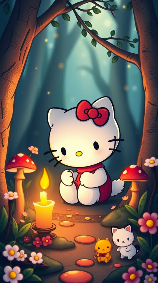 4K Hello Kitty and Spiderman wallpaper