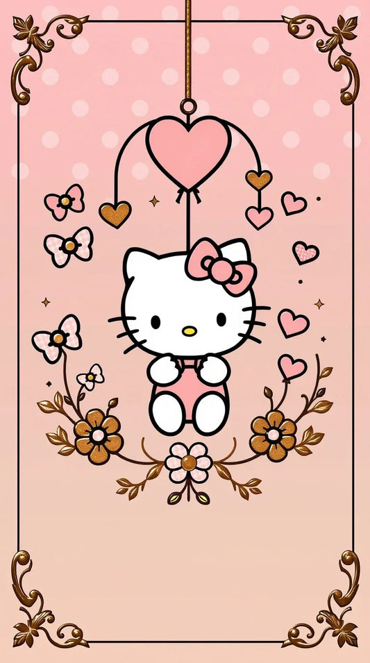 Cute Hello Kitty background for iPhone in pastel tones, HD Iphone Wallpapers