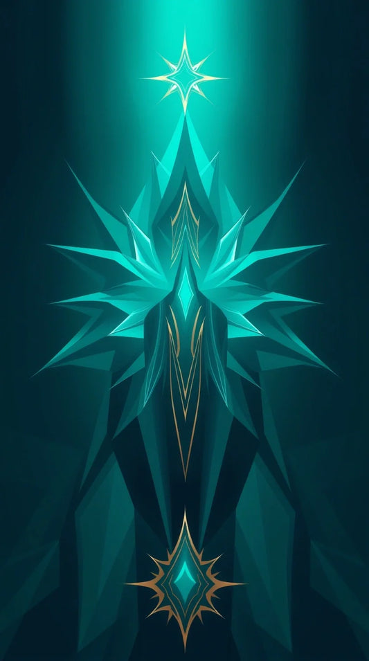 Teal painting vibrant light aura