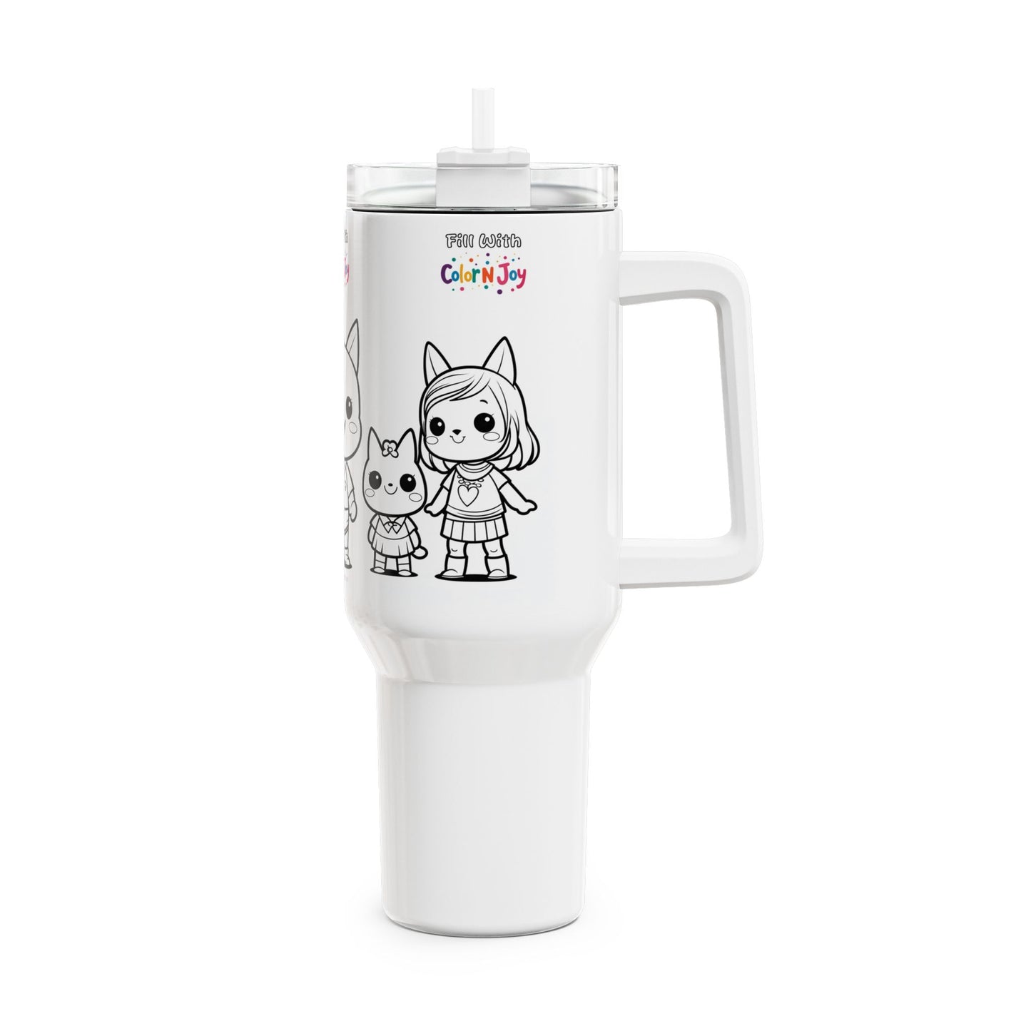 Retro & Anime Video Game Character Tumbler – Colorable Travel Mug