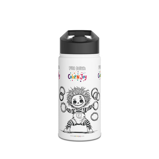 Chucky Coloring Water Bottle | Spooky Halloween Activity | Eco-Friendly Stainless Steel | Reduces Screen Time