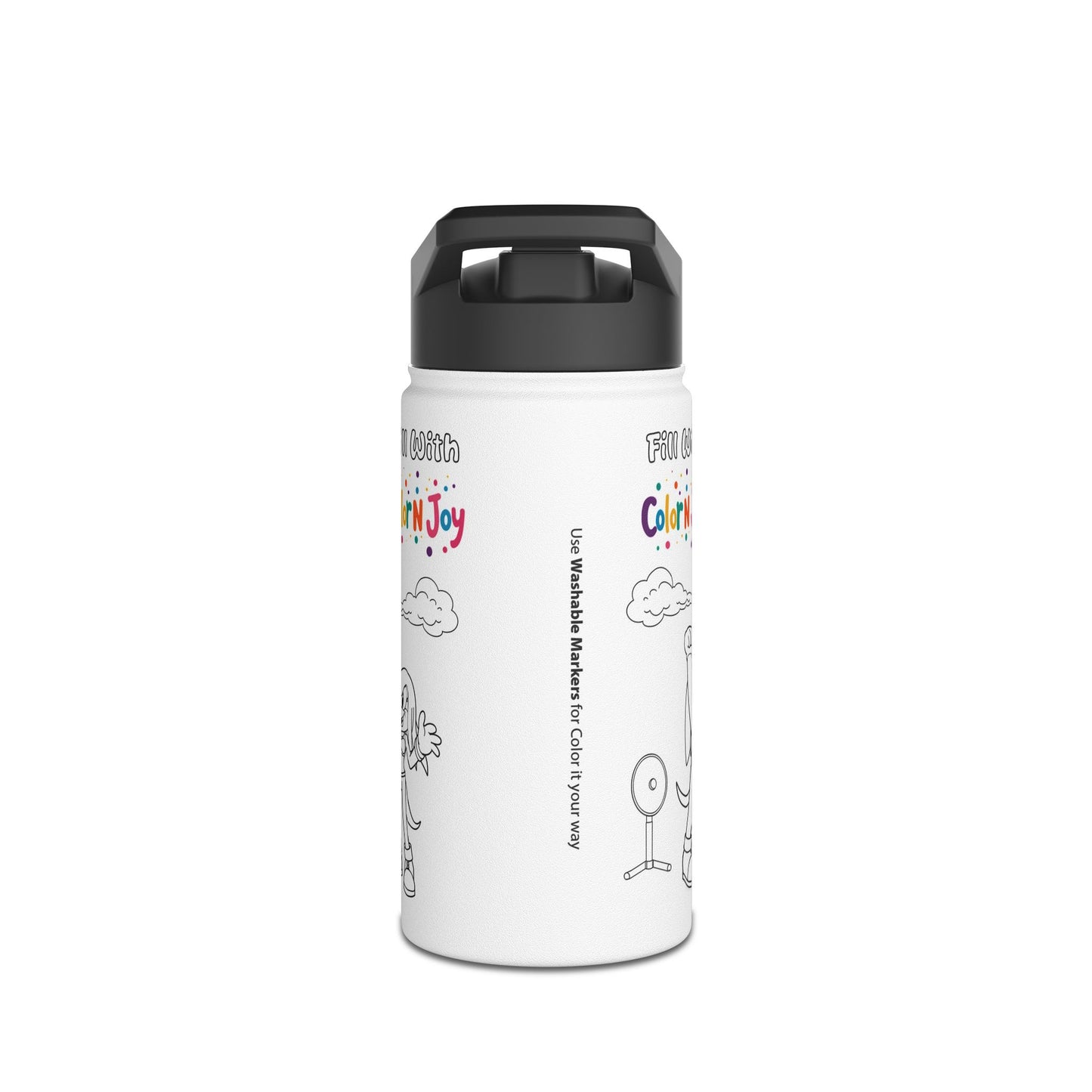 Red Warrior Coloring Water Bottle | Action Hero Designs | Eco-Friendly Stainless Steel | Reduces Screen Time