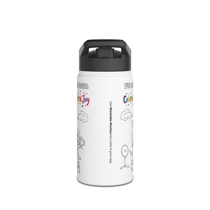 Red Warrior Coloring Water Bottle | Action Hero Designs | Eco-Friendly Stainless Steel | Reduces Screen Time