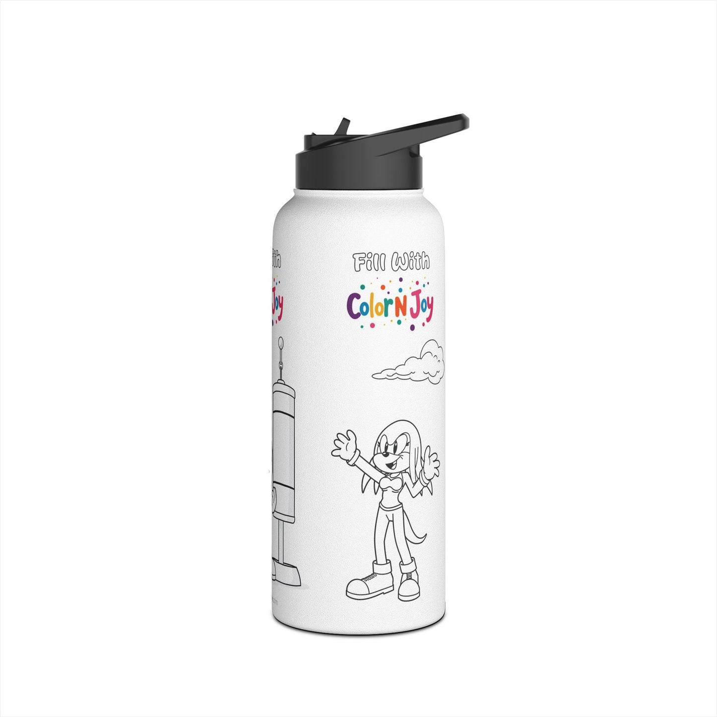 Red Warrior Coloring Water Bottle | Action Hero Designs | Eco-Friendly Stainless Steel | Reduces Screen Time