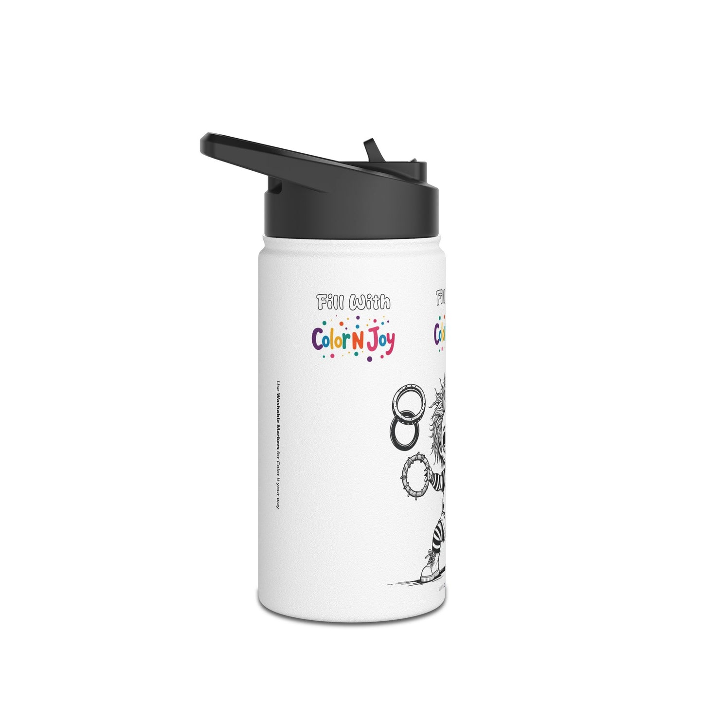 Chucky Coloring Water Bottle | Spooky Halloween Activity | Eco-Friendly Stainless Steel | Reduces Screen Time