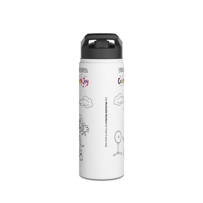Red Warrior Coloring Water Bottle | Action Hero Designs | Eco-Friendly Stainless Steel | Reduces Screen Time