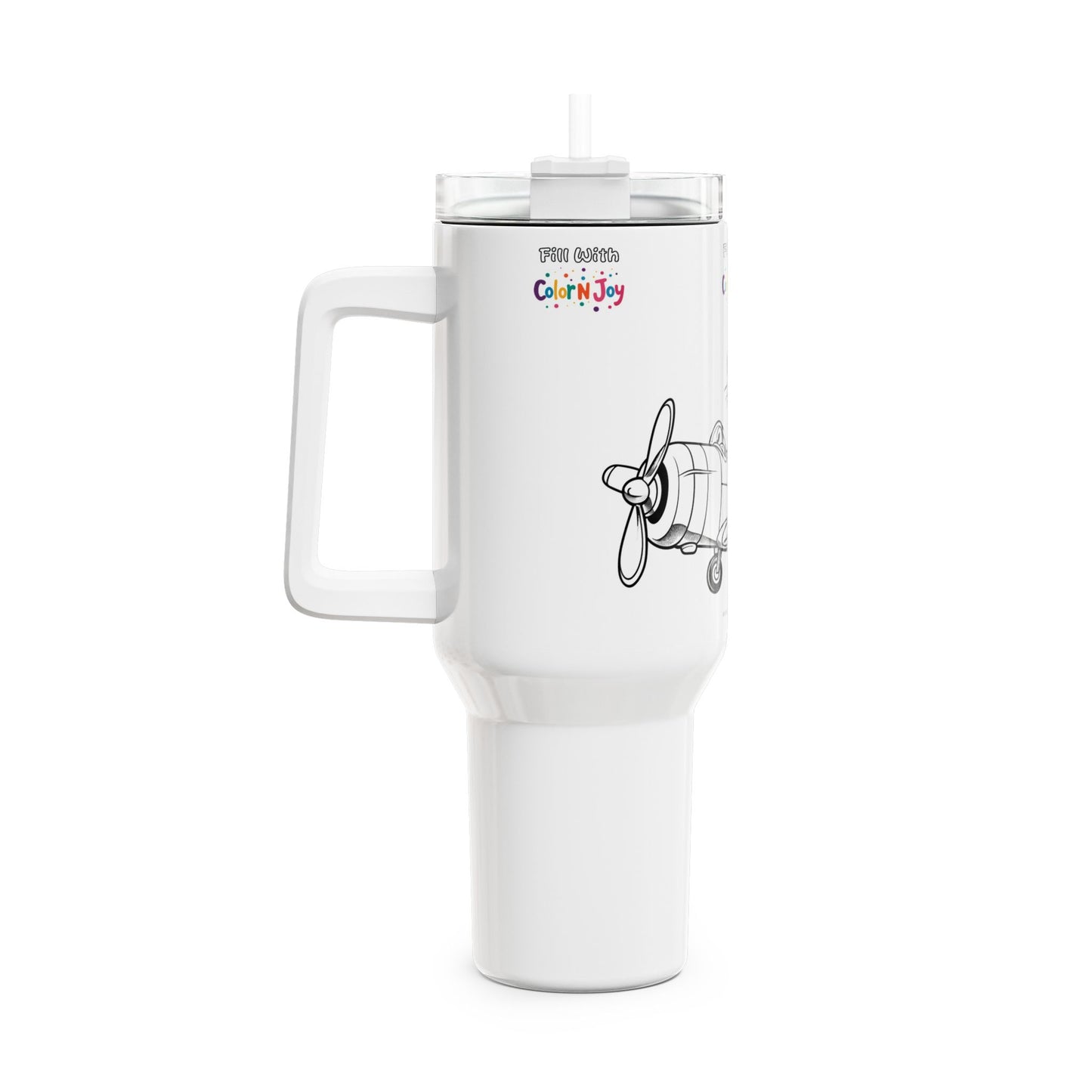 Smiling Critters Cat Pilot Tumbler – Color Your Own Aviator Travel Mug