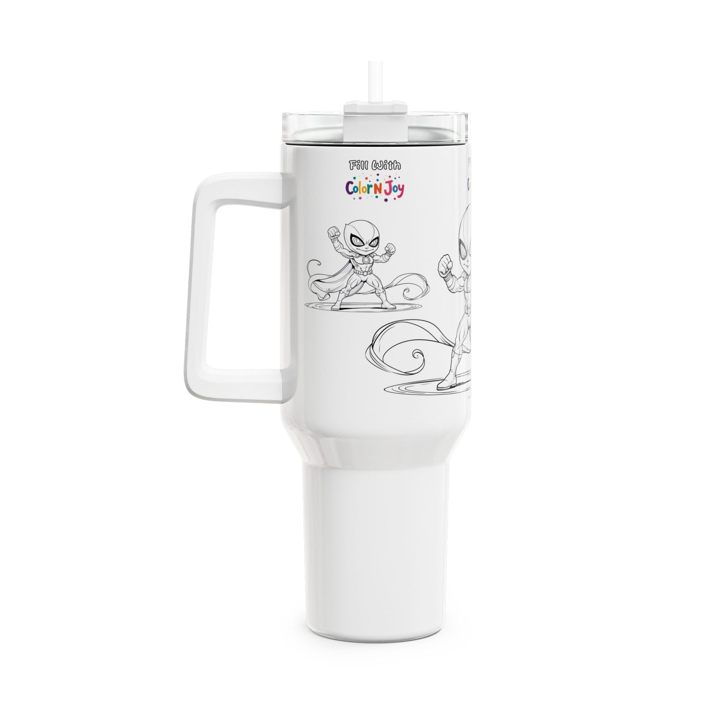 Symbiote Hero Travel Mug – Colorable Kids Tumbler | Gift for Ages 4-10