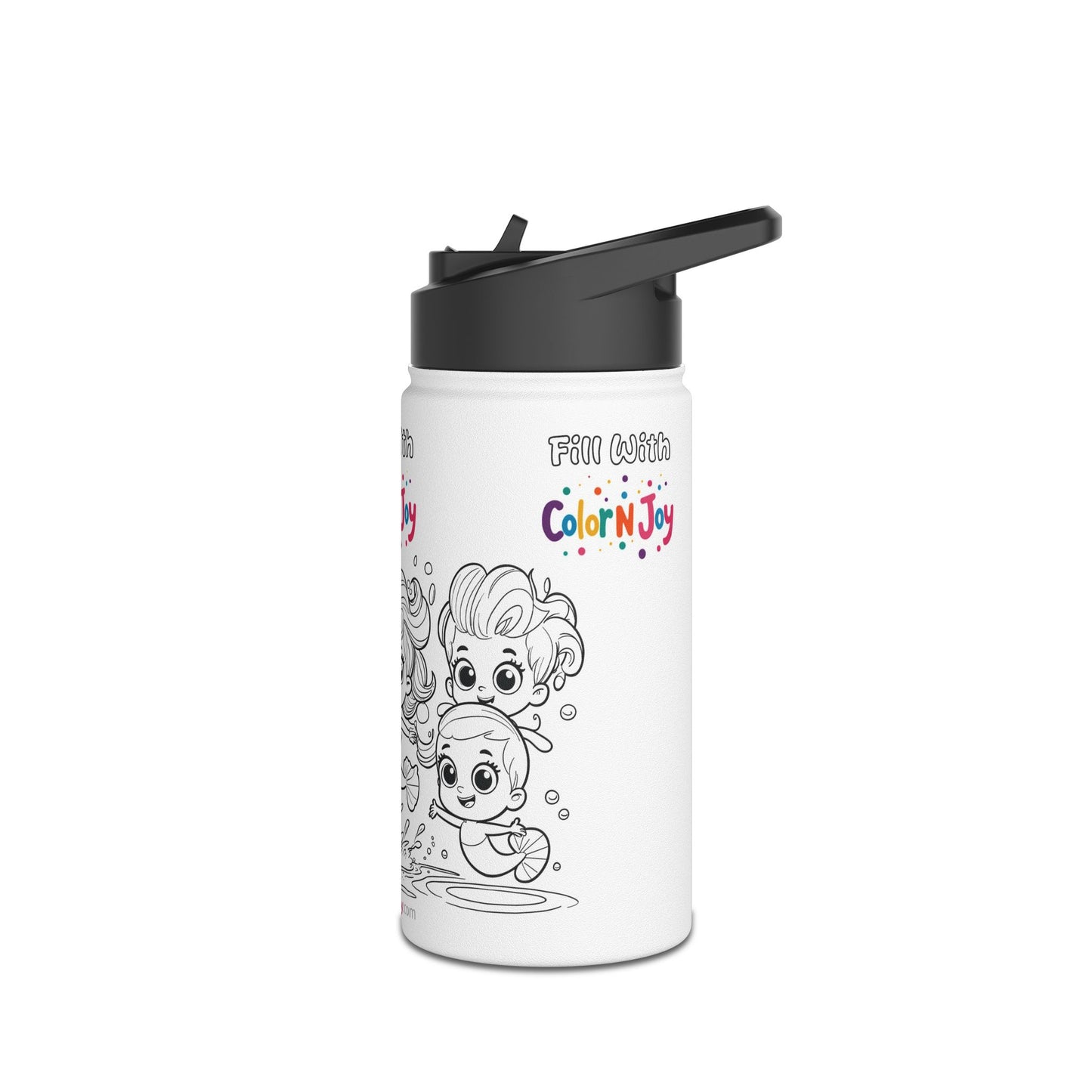Bubble Guppies Coloring Water Bottle | Fill with Molly, Deema & Gil Designs | Eco-Friendly Stainless Steel | Screen-Free Fun