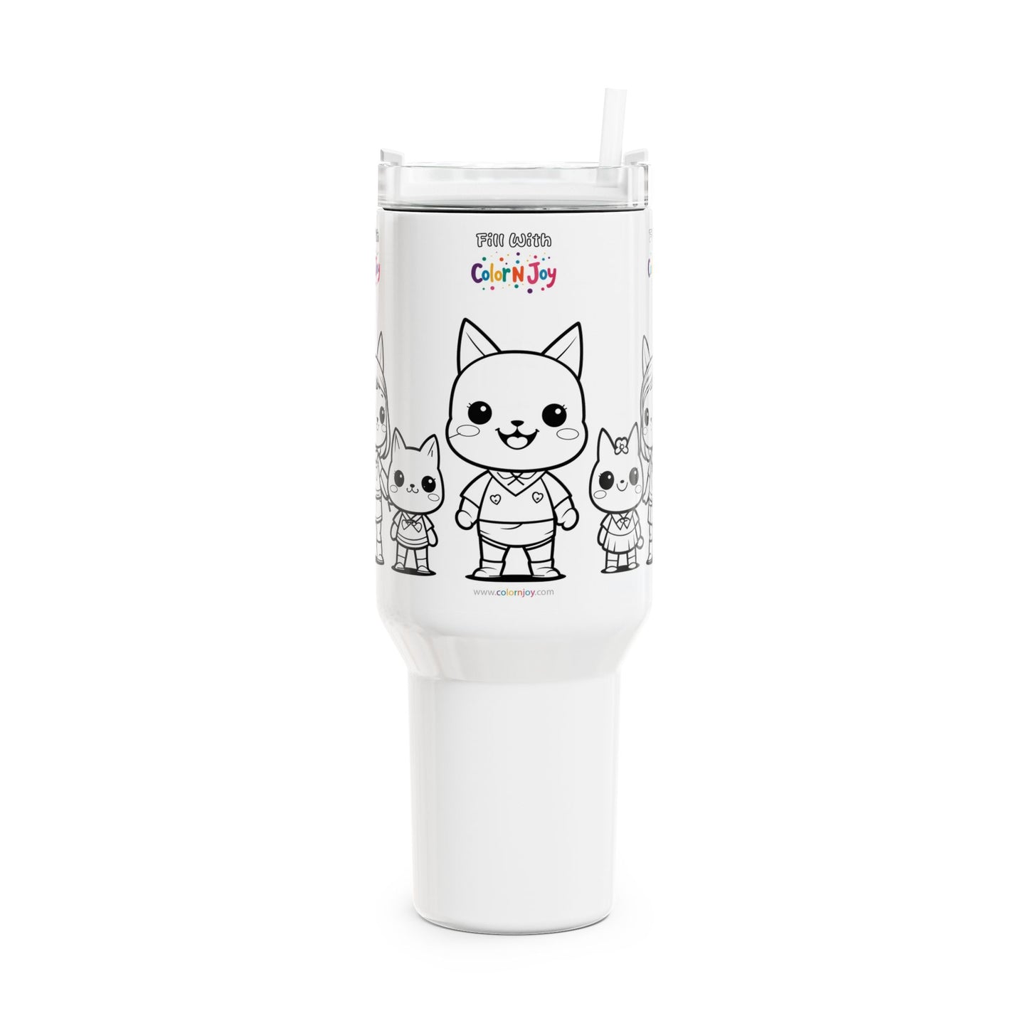 Retro & Anime Video Game Character Tumbler – Colorable Travel Mug