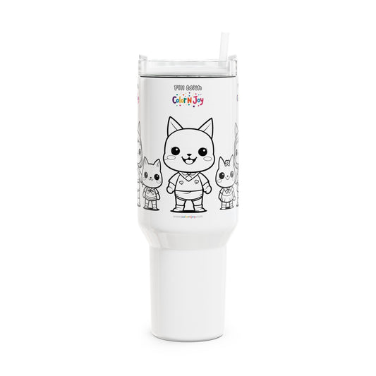 Retro & Anime Video Game Character Tumbler – Colorable Travel Mug