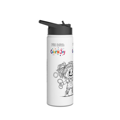 Chucky Coloring Water Bottle | Halloween Spooky Activity for Kids | Reusable Stainless Steel with Free Coloring Pages