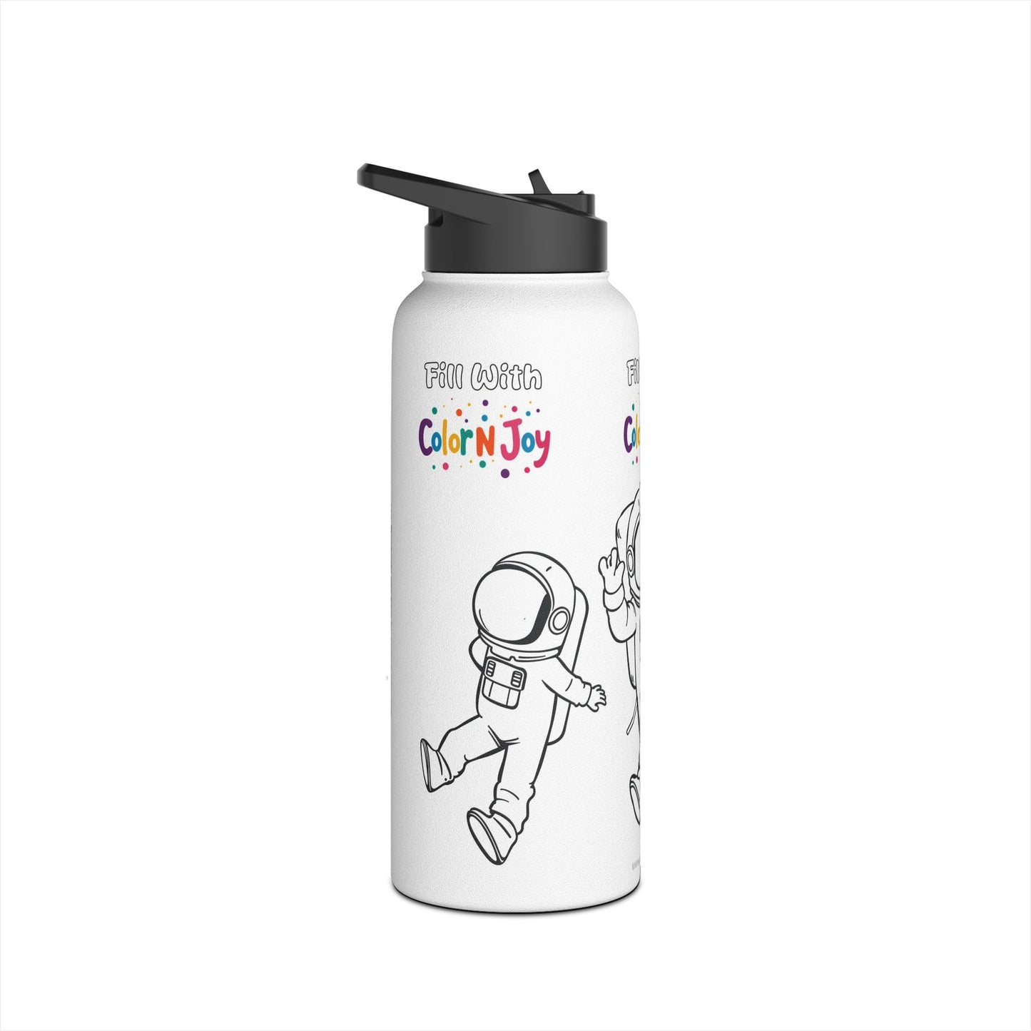 Among Us Coloring Water Bottle | Eco-Friendly Stainless Steel Drinkware | Impostor & Hats Theme | Reduces Screen Time
