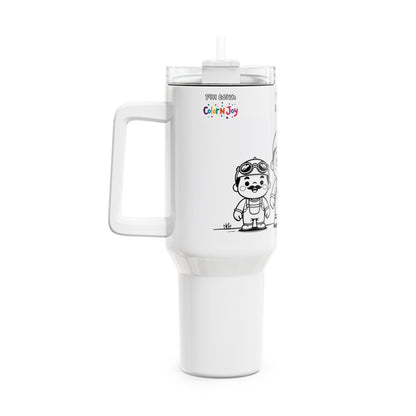 Mustache Mike Chubby Character Tumbler – Colorable Kids Travel Mug