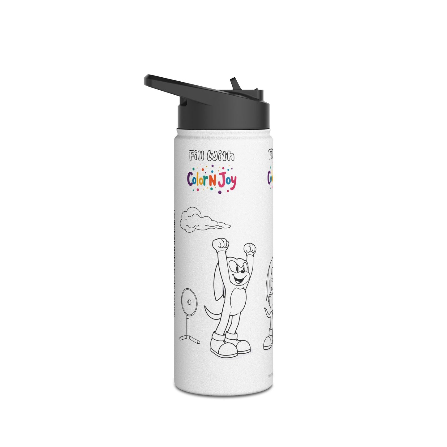 Red Warrior Coloring Water Bottle | Action Hero Designs | Eco-Friendly Stainless Steel | Reduces Screen Time