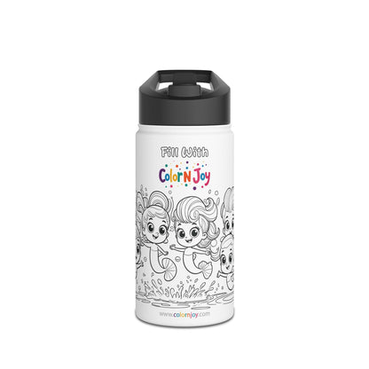 Bubble Guppies Coloring Water Bottle | Fill with Molly, Deema & Gil Designs | Eco-Friendly Stainless Steel | Screen-Free Fun