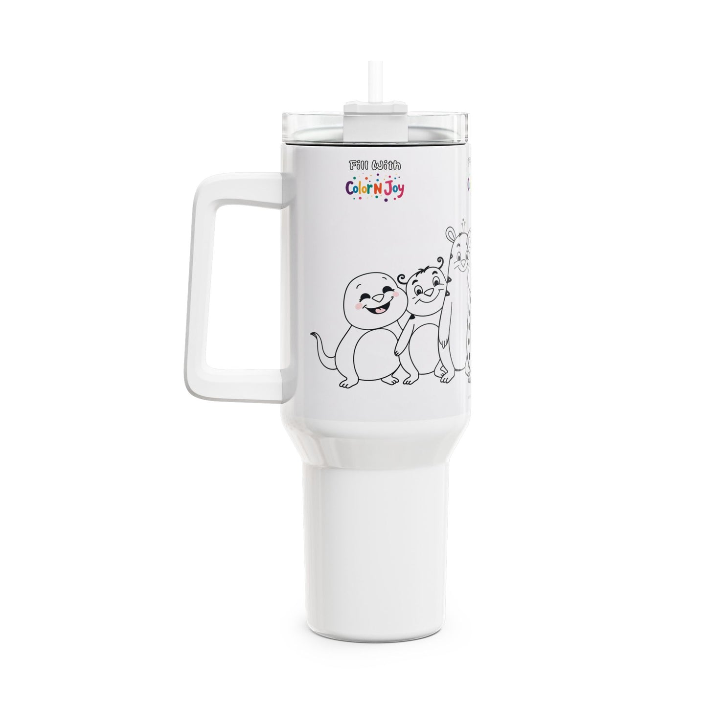 Cheeky Chip & Chester Beaver Tumbler – Colorable Kids Travel Mug Gift