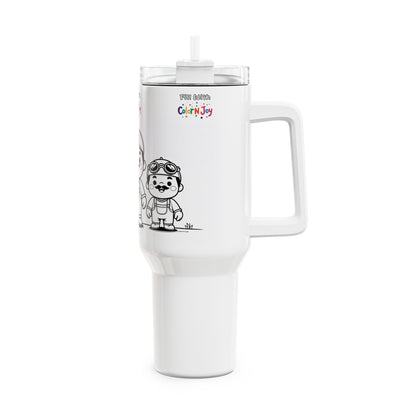 Mustache Mike Chubby Character Tumbler – Colorable Kids Travel Mug