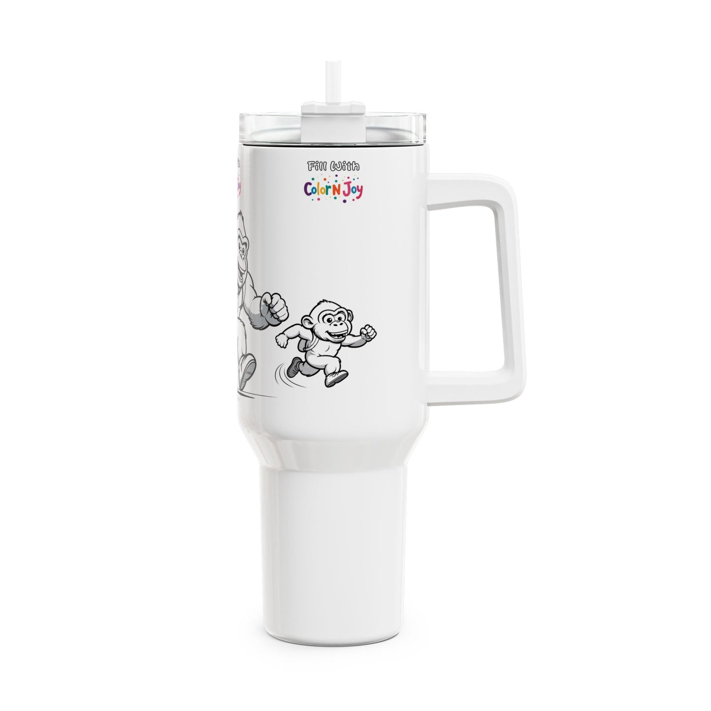 Jungle Ape Adventure Colorable Travel Mug – 40oz Creative Kids Tumbler | Color N Joy
