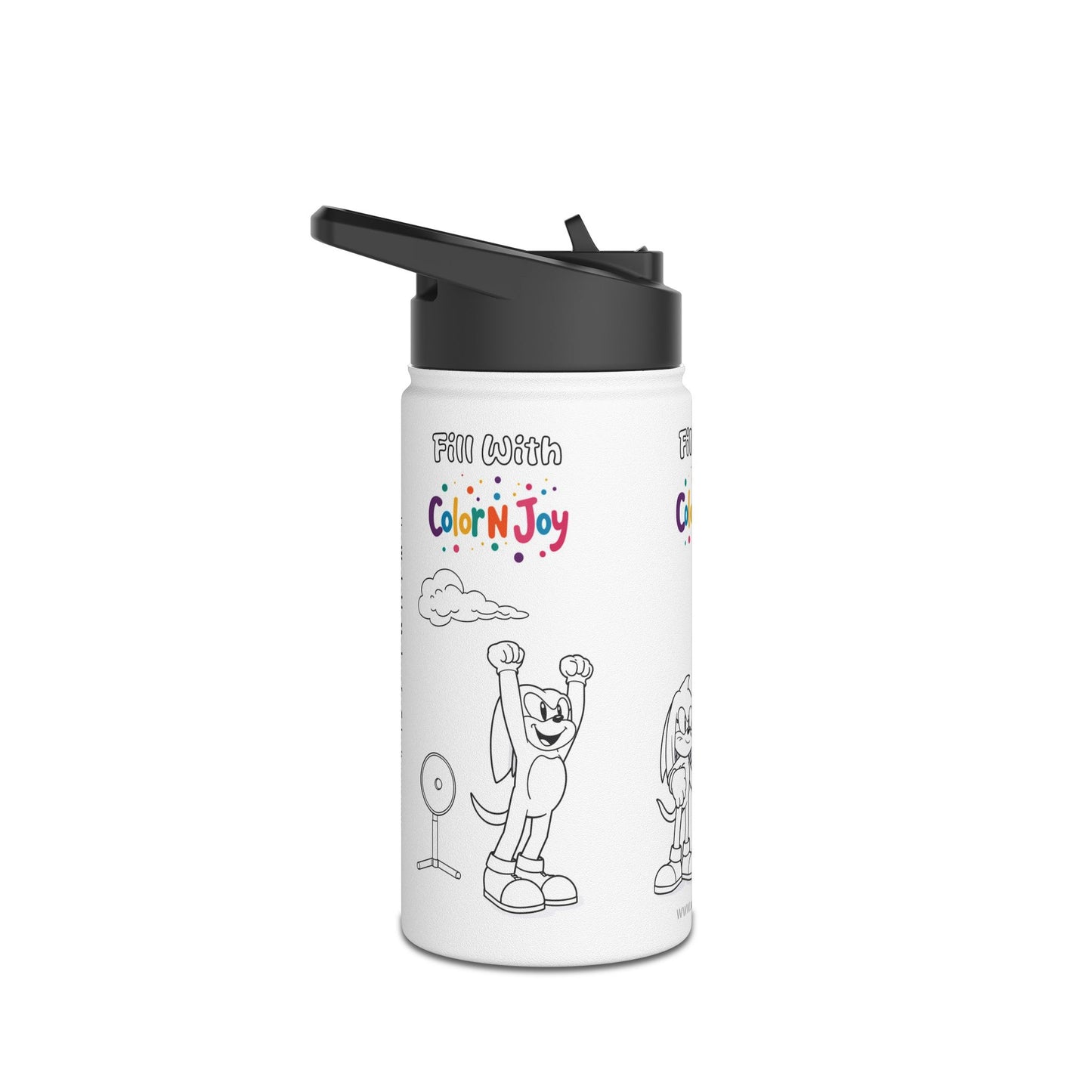 Red Warrior Coloring Water Bottle | Action Hero Designs | Eco-Friendly Stainless Steel | Reduces Screen Time