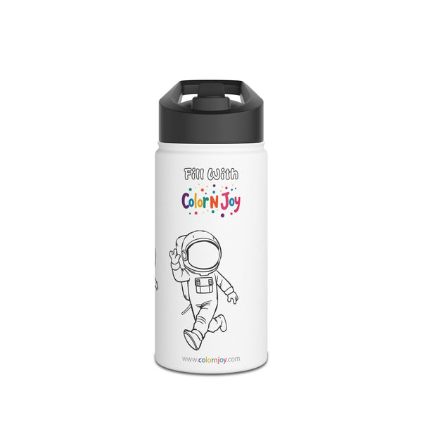 Among Us Coloring Water Bottle | Eco-Friendly Stainless Steel Drinkware | Impostor & Hats Theme | Reduces Screen Time